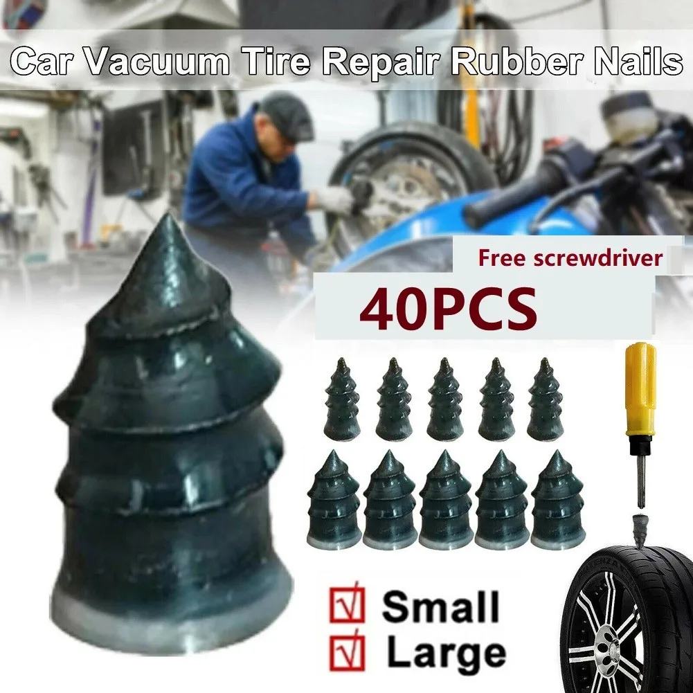 

Комплект для ремонта автомобильных вакуумных шин 40 шт./компл., резиновые гвозди для ремонта бескамерных шин, ручной инструмент, адаптер для ...