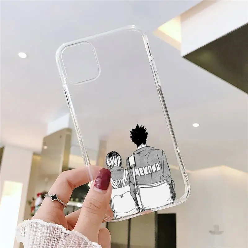 

Cute Japan Anime Oya Haikyuu Phone Case Transparent soft For iphone 5 5s 5c se 6 6s 7 8 11 12 plus mini x xs xr pro max