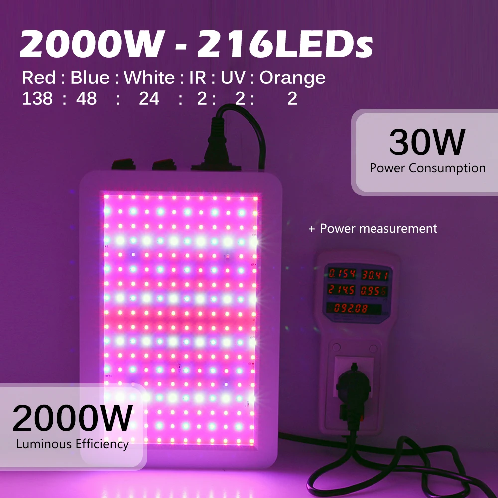 LED Grow Light Full Spectrum 2000W 3000W Plant Lamp with Veg and Bloom Double Switch Phytolamp for Indoor Plants Greenhouse | Лампы и