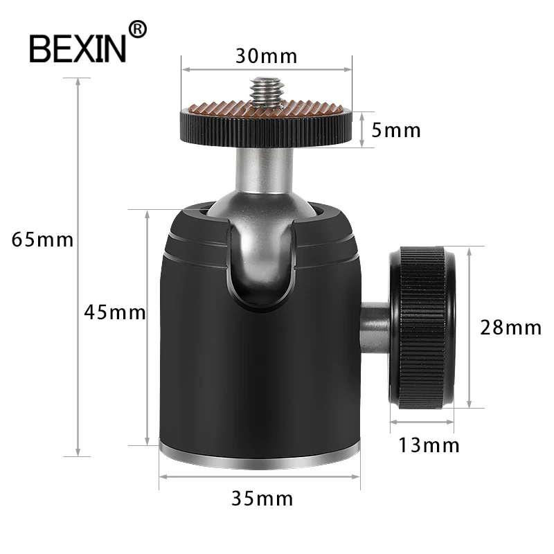 Мини штатив с шаровой головкой поворот на 360 градусов винтом 1/4|Штативные головки|