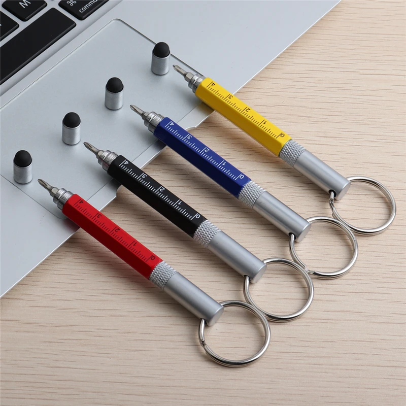 1/20/PCS/LOT NEW Multifunction pen Mini Pocket-size Metal Ballpoint Pen Rotating Small Portable Oil Tool Keychain | Канцтовары для