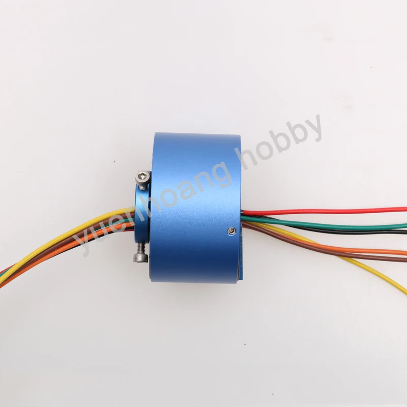 

1pc Dia 54mm 6 Channels 10A High Current Through Bore Slip Ring Hole 12.7mm Hollow Shaft Signal Slipring Conductive Connector