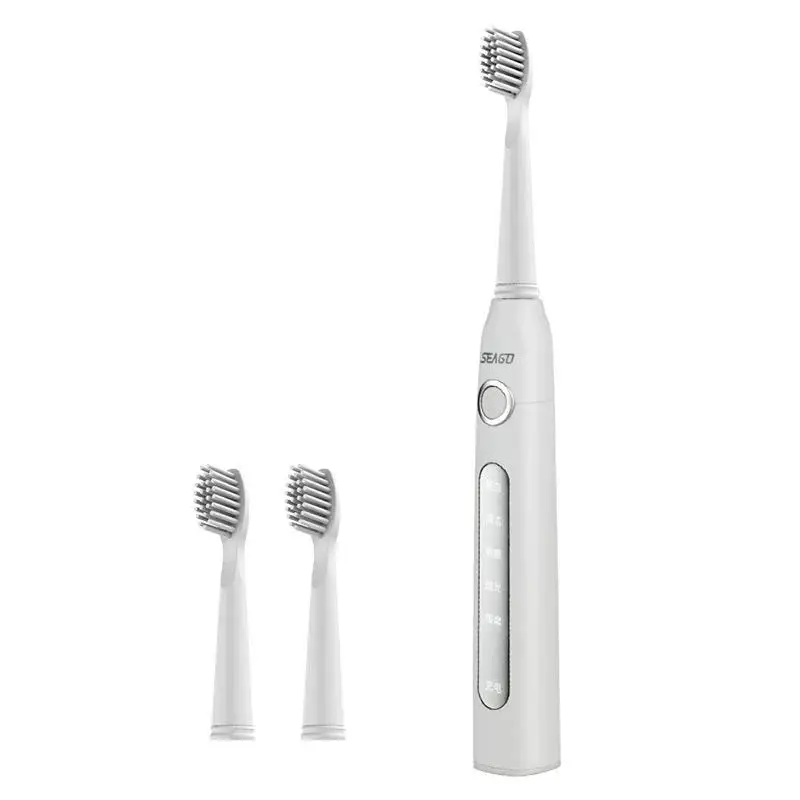 

Seago Sonic Electric Toothbrush Adult Timed Brush 5 Mode USB Charger Rechargeable Toothbrush Replacement Brush Head Set