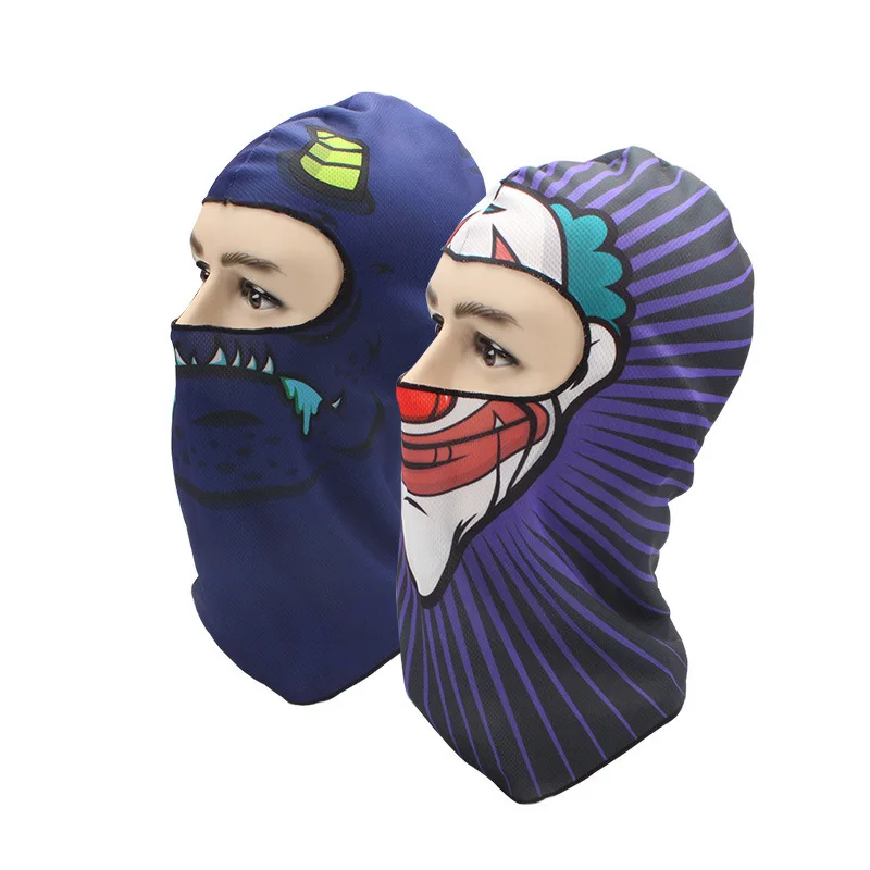 1pc Joker Print Breathable Fit Cool Balaclava Face Mouth Mask Man Women Unisex Outdoor Cycling Black Head Cover | Аксессуары для