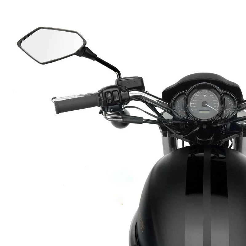 

1set Motorcycle Mirrors Rearview Mirror Side Mirrors Wide Field Matte Black Aluminum 8mm/10mm Universal