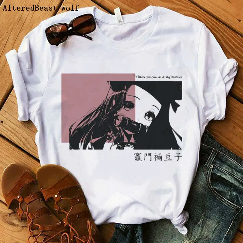 

Nezuko Kamado Demon Slayer Kimetsu no Yaiba T-Shirt 2020 Women Summer Fashion Short Sleeve Tops Funny Japanese Anime Clothes
