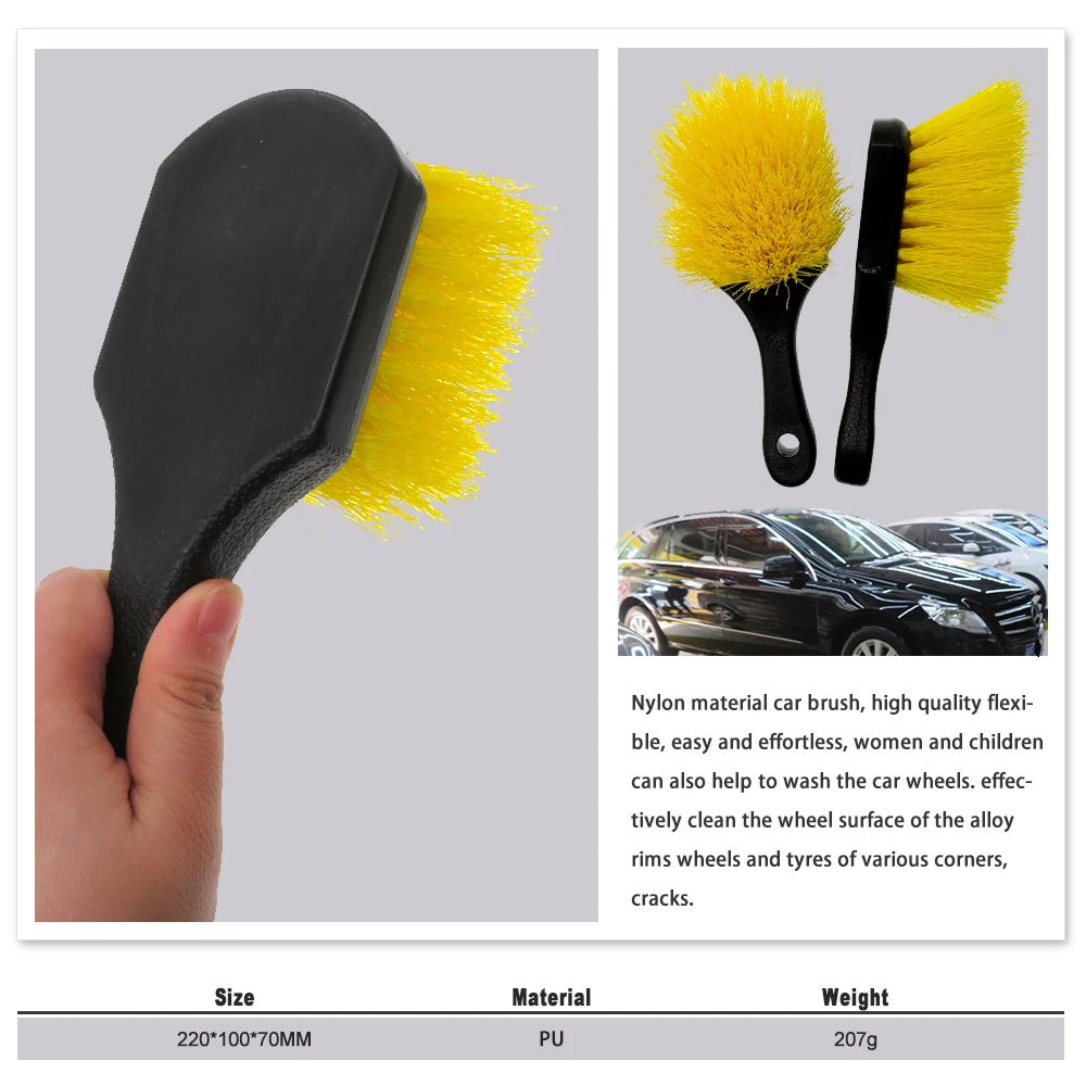 

Drive Tire Brush Auto Detailing Car Wash Brush Auto Wheel Brush for Tires and Wheels Car Truck SUV and Motorcycle Tire Shine
