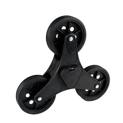 plastic base Тележка колесо из натуральной резины тележка для еды поднимается по ступенькам корзина для покупок треугольные багажные колеса - Цвет: plastic base