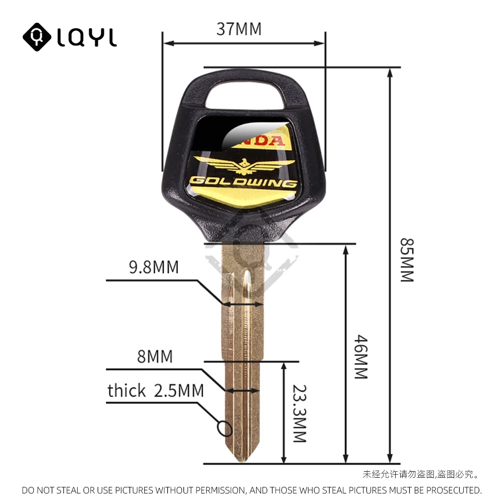 LQYL New Blank Key Motorcycle Replace Uncut Keys For HONDA GOLDWING GL1200 GL1000 GL1500 GL 1500 1000 1200 2001-2011 GL1800 1800 |