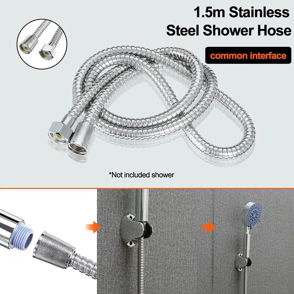 

304 Steel Shower Hose High Quality Faucet Hose Flexible Shower Hose Thick Silicone Bathroom 1.5/2 Meter Shower Hose N2