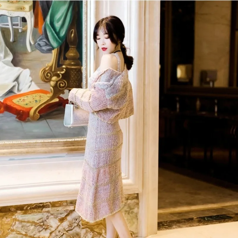 Богемное женское сексуальное длинное платье с v образным вырезом кардиган