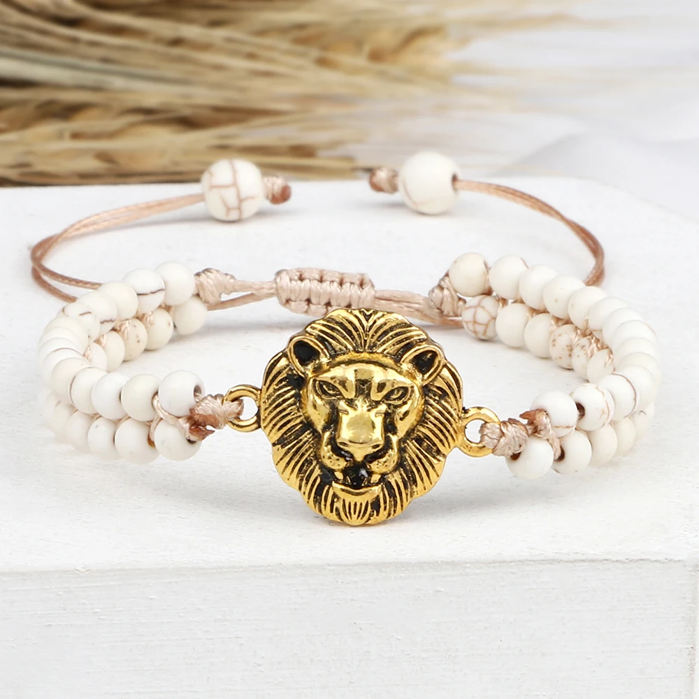 Камень браслет на зестежке с тигровый глаз каменные бусы из бирюзы очарование