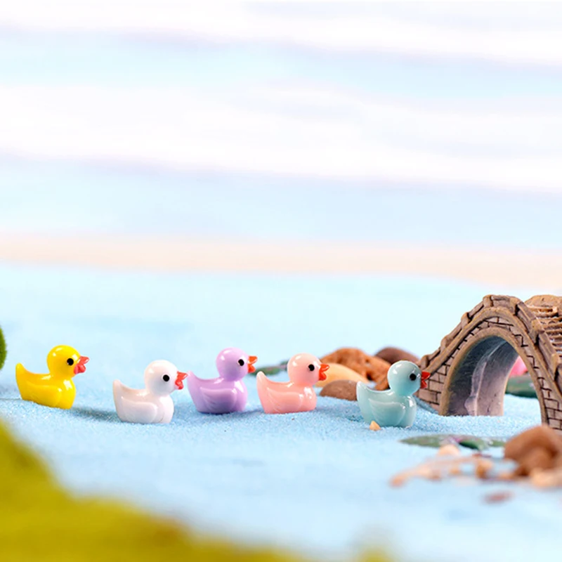 5 шт. милые мини утенки из смолы миниатюрные животные сказочные украшения для