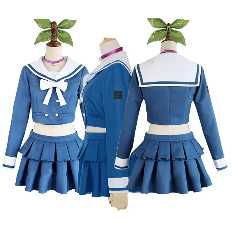 

Anime Danganronpa V3 Killing Harmony Tenko Chabashira Cosplay Costume Women Blue School Uniform Outfit Dress Sailor Suit