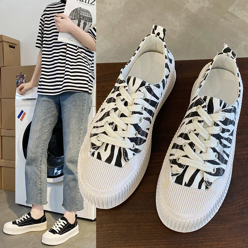 

Shoes Woman 2021 Espadrilles Platform Round Toe Female Footwear Creepers Modis All-Match White Sneakers New Summer Cross Small D