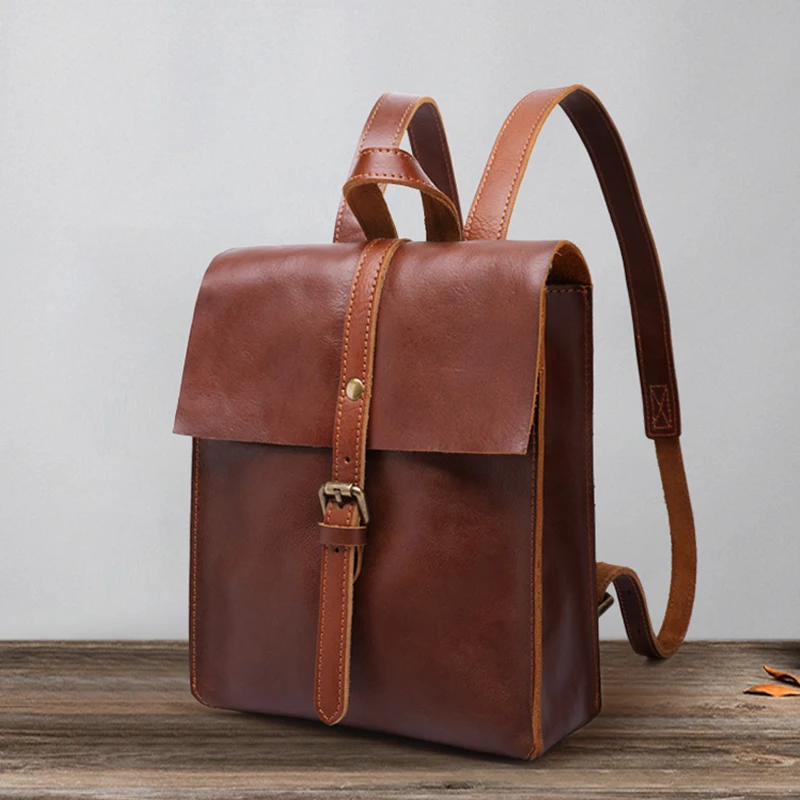 Women Backpack Genuine Leather Shoulder Bag Full Grain Travel Backpacks School |