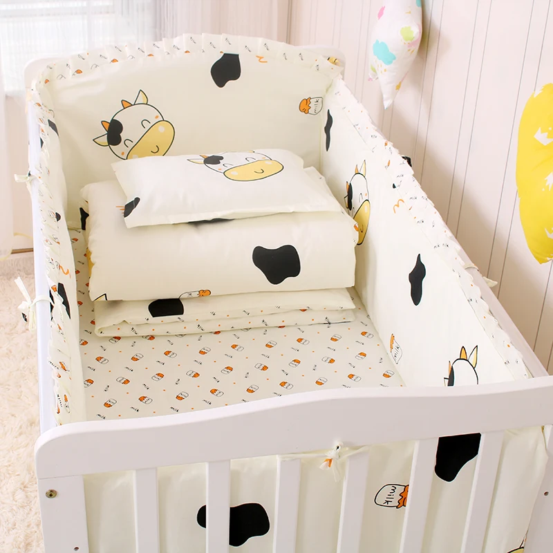 

6/9pcs Cow baby room decoration crib bedding set baby crib bumper Nordic Baby Room Decor protetor de berço 120*60/120*70cm