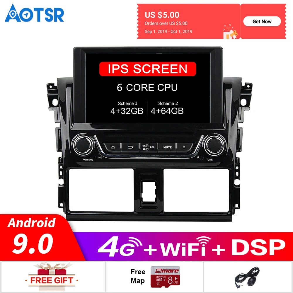 

Android 9.0 Car DVD Player GPS Navigation For Toyota YARIS 2013-2015 Auto Radio Stereo Recorder Multimedia PlayerTouch Screen