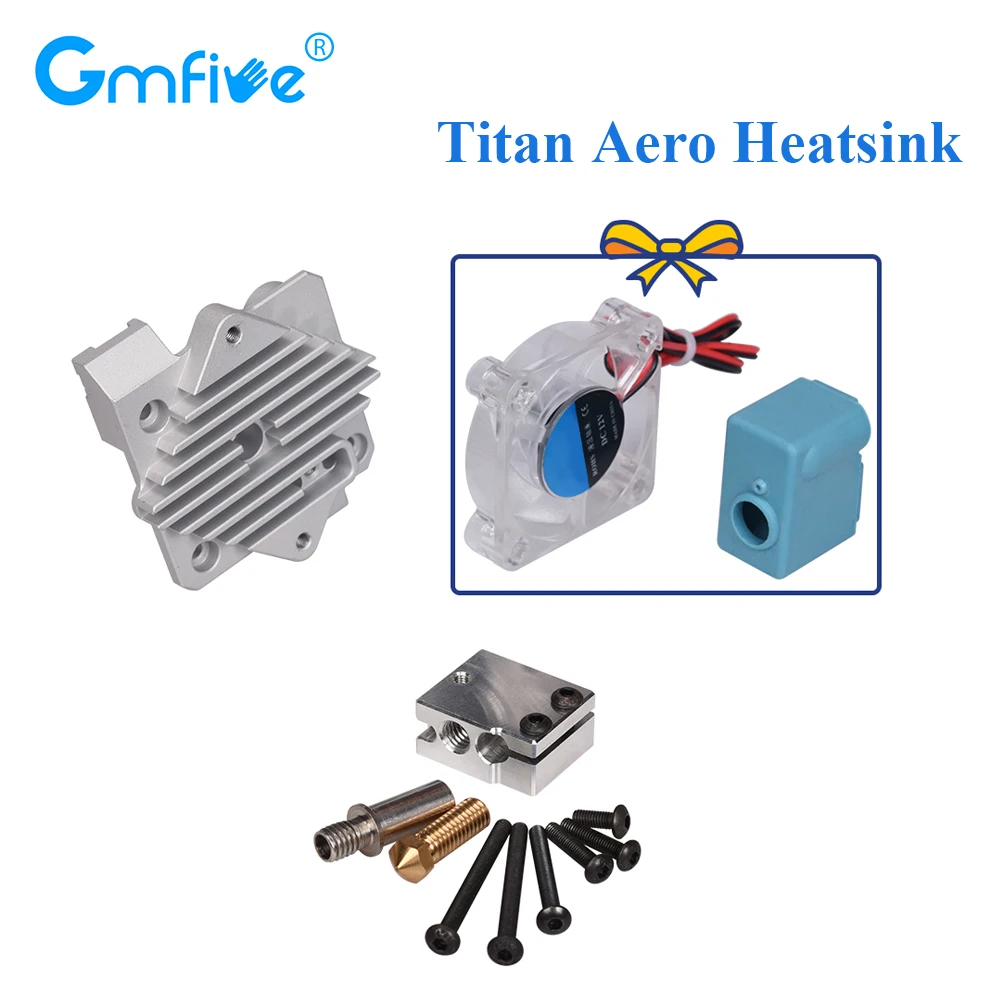 

GmFive High Quality Titan Aero Heatsink Hotend For Titan Extruder V6 Hotend Reprap i3 mk8 Fan Nozzle Heat Block 3D Printer Parts