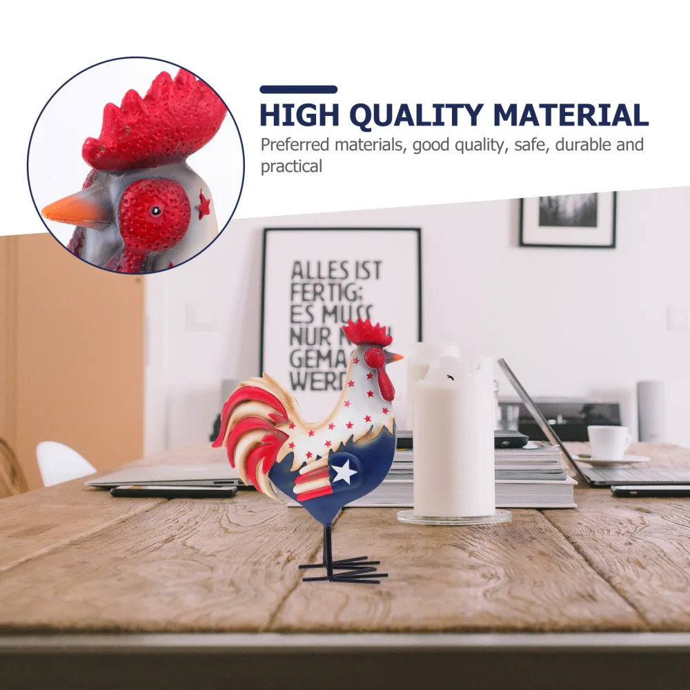 

1Pc Simulation Rooster Model Resin Figurine Adornment Vivid Garden Decoration