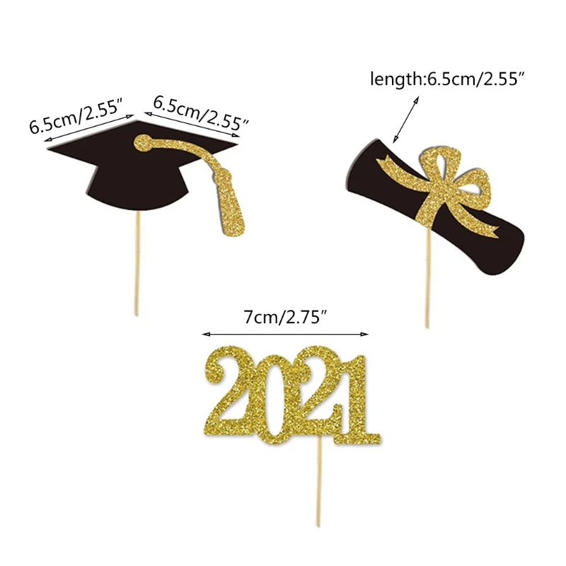 2021 Выпускной Бумага для капкейка-48 шт. Еда Закуска Выбирает вечерние мини торт