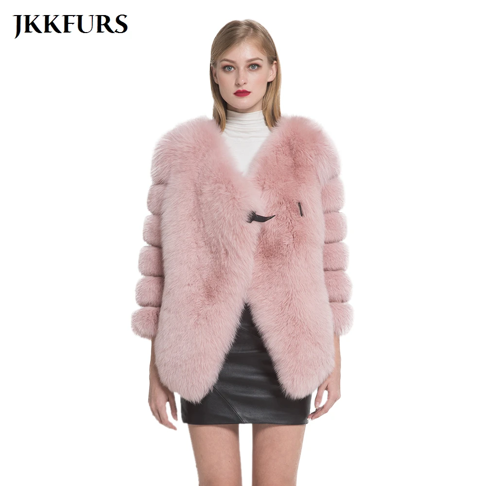 2021 Новая шуба из натурального Лисьего меха Женские модные туфли натуральной