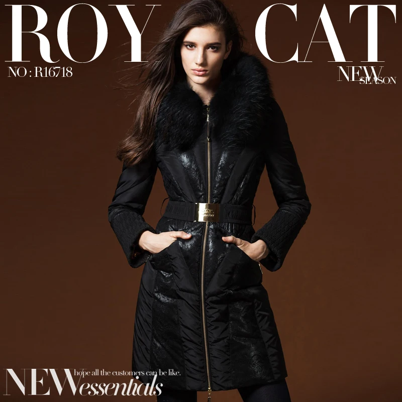 Royalcat зимняя куртка, женские пуховики, пуховое пальто, верхняя одежда, тканевый пуховик, роскошный большой мех, с капюшоном, пуховики, кружевные пуховики