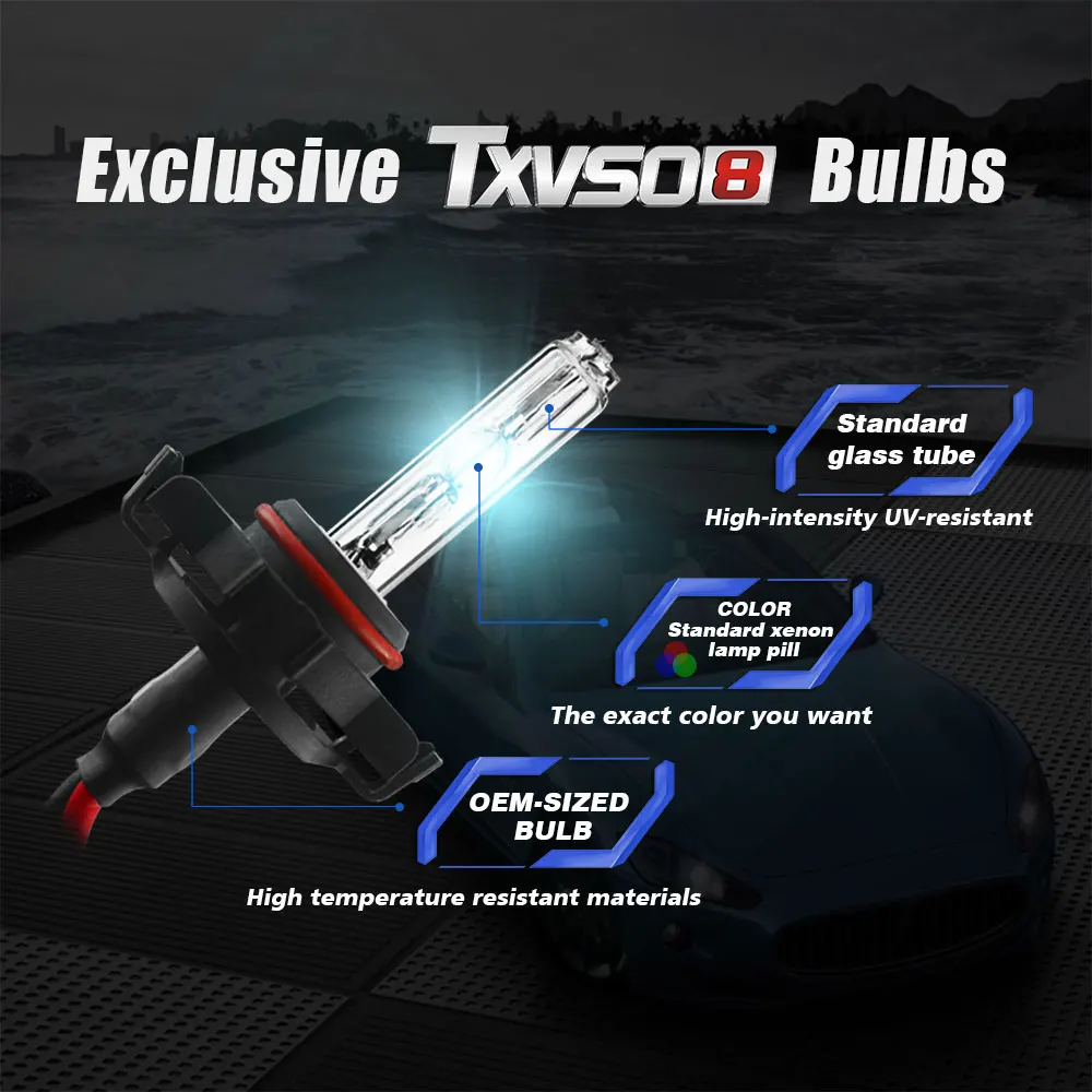 DHBH-TXVSO8 автомобильные ксеноновые светодиодные лампы для фар, 110 Вт 6000 К 12000лм лампа галогенная на замену или 2 шт. светодиодная внешняя лампочка