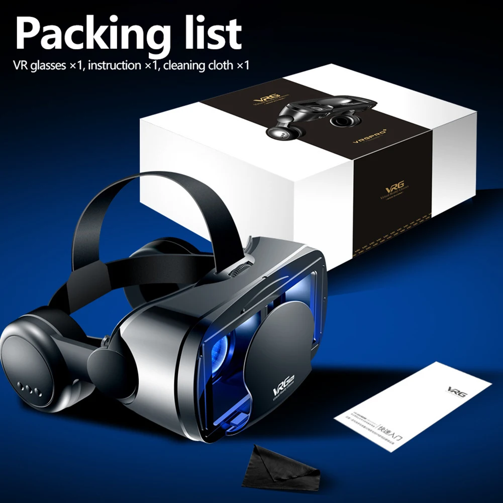 Очки виртуальной реальности, высокотехнологичные игрушки, полноэкранные 3D очки виртуальной реальности с большой гарнитурой для смартфоно... от AliExpress WW