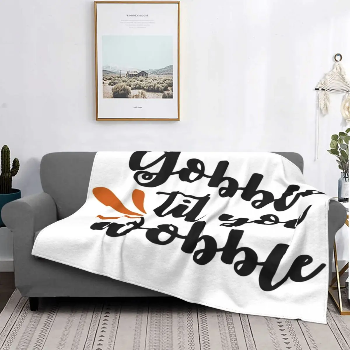 

Gobble Til You Wobble manta colcha cama a cuadros toalla manta doble manta edredones y colcha