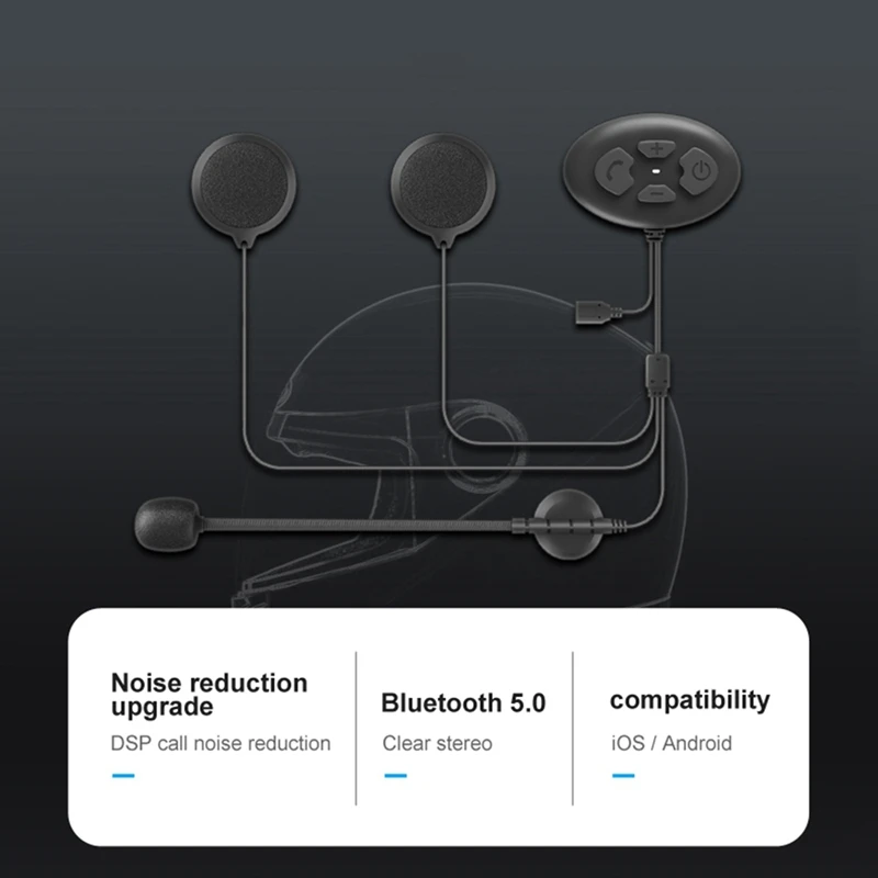 1 компл. Дуплексная Беспроводная Bluetooth гарнитура для шлема мотоциклетный шлем |