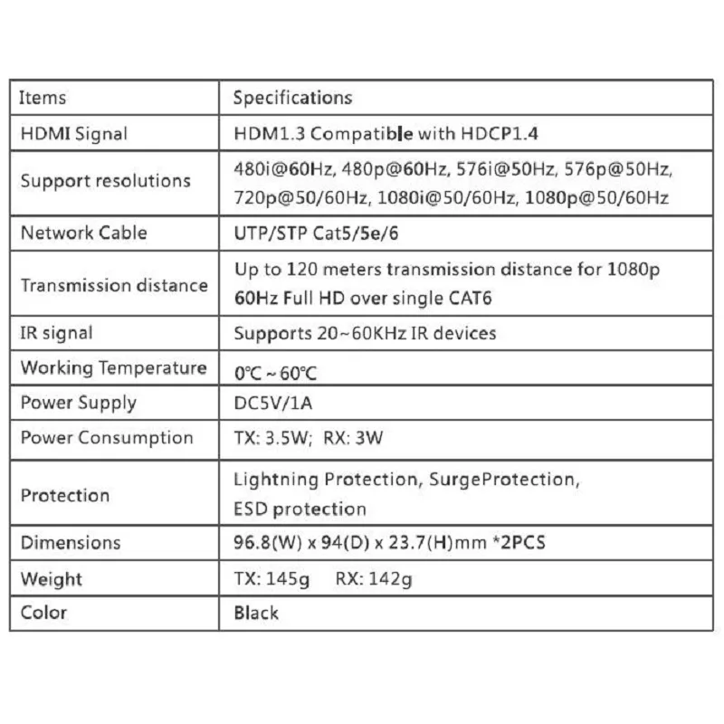 До 120 м LKV383 V4.0 HDMI-совместимый 1080P @ 60 Гц удлинитель с ИК-ретранслятором через RJ45 LAN