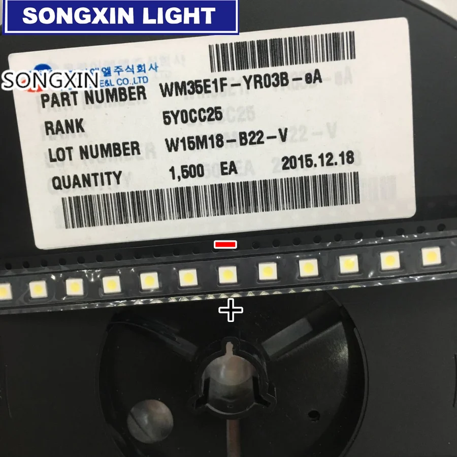 300 шт. для WOOREE светодиодная подсветка LCD TV bead 3 V 1 W 3535 LED SMD Lamp cold white WM35E1F-YR07-eB |