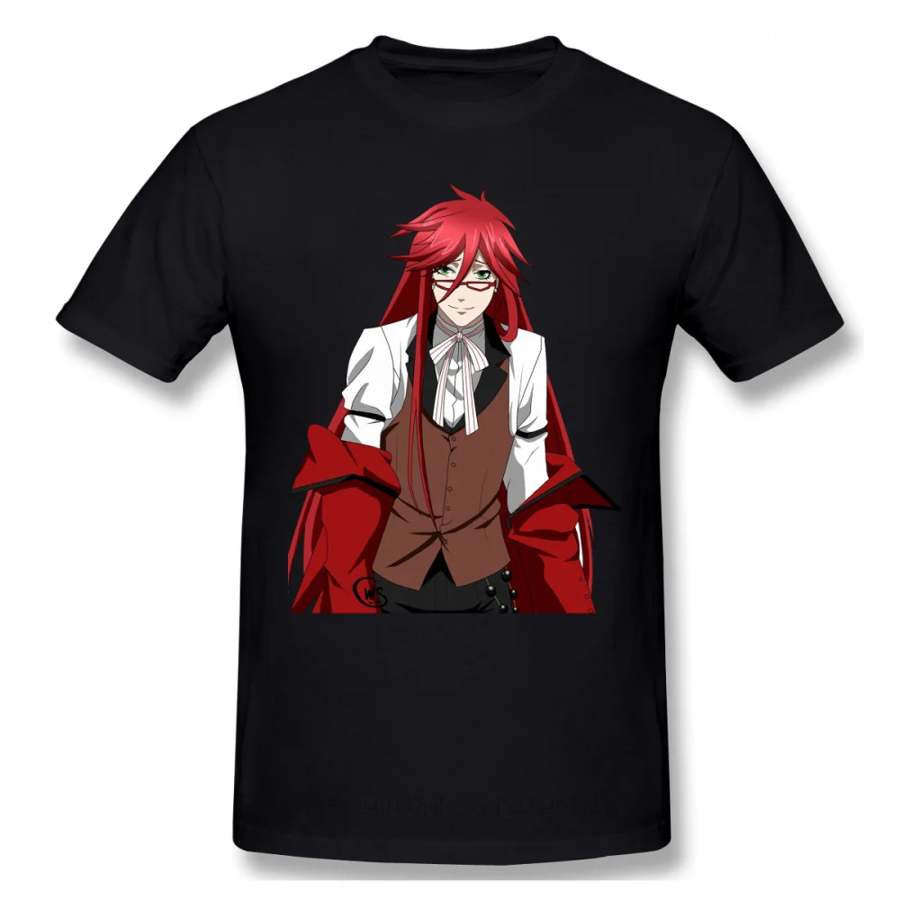 

Men Clothing Black Butler Ciel Phantomhive Michaelis TShirt Red T-Shirt Grell Sutcliff Men Fashion Short Sleeve 1529T