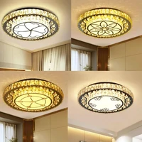 bedroom ceiling lamp led crystal round lamp intelligent dimming warm wedding room lighting household hotel room lamps