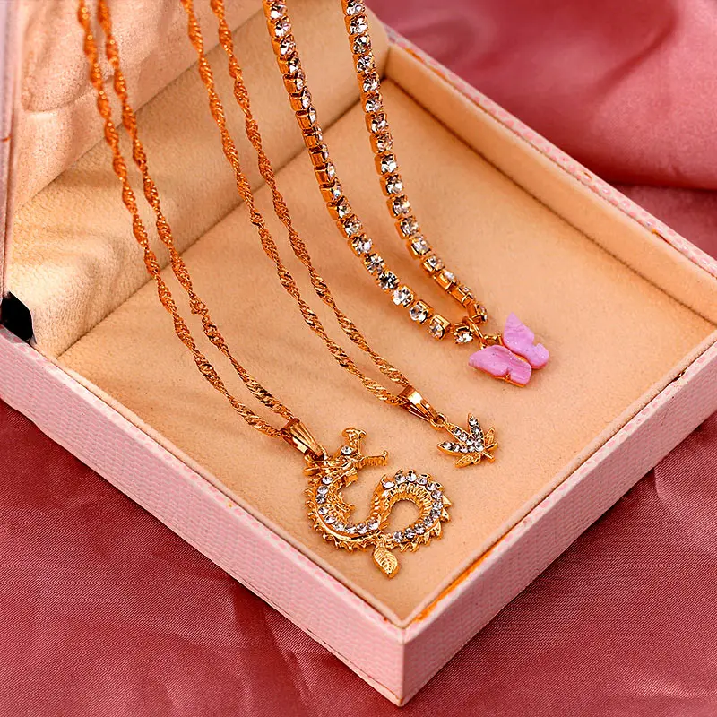 JJFOUCS Трендовое новое ожерелье с подвеской в виде кленового листа дракона Женский