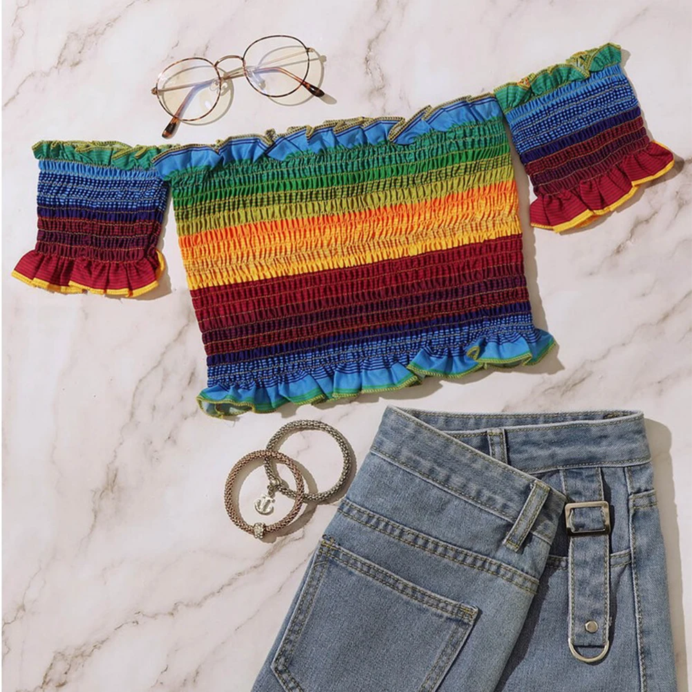 Женские топы с запахом на груди для девочек Яркие летние облегающие пуловеры