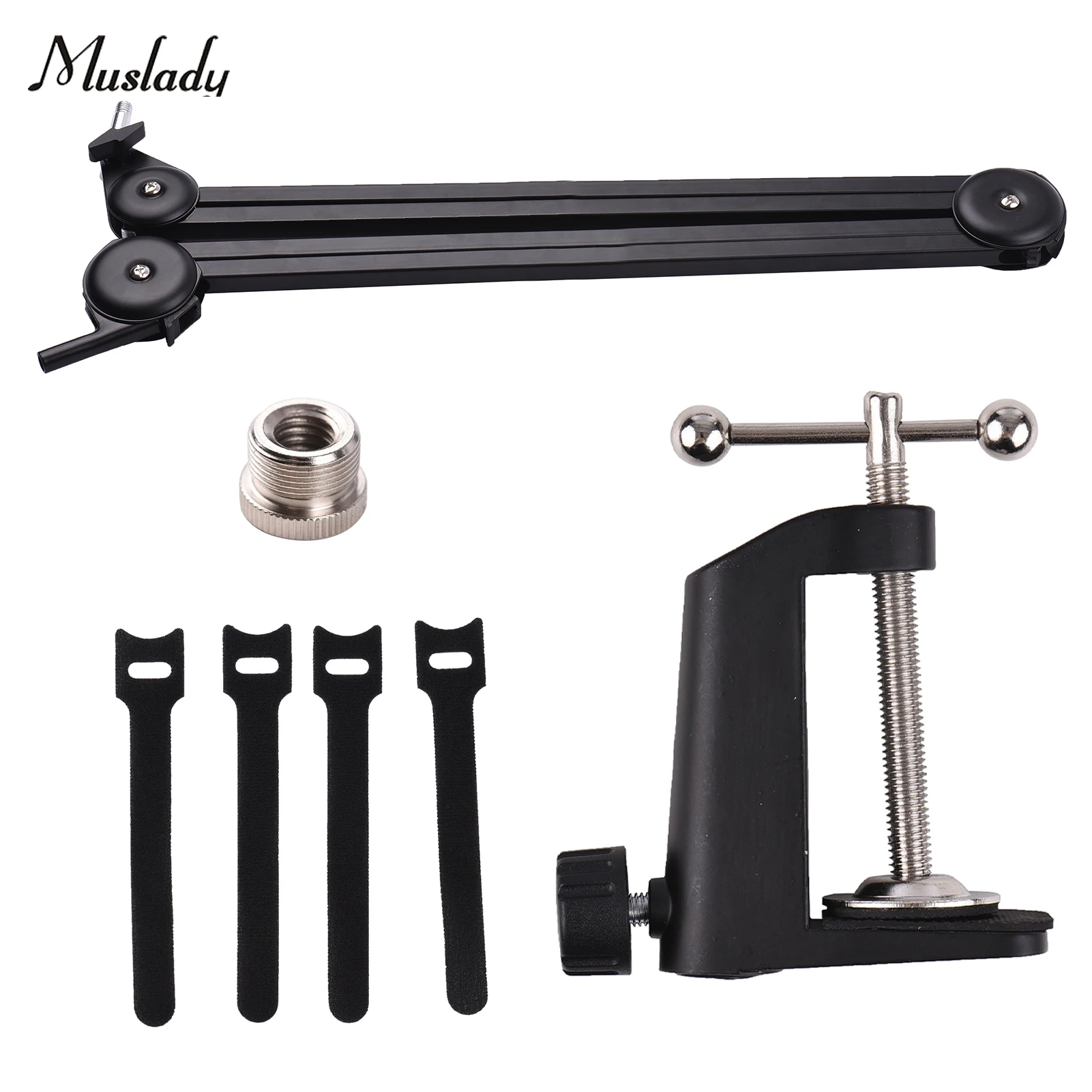 

Muslady Microphone Stand Set Heavy Duty Mic Suspension Scissor Boom Arm with Clamp Sticky Tape for Singing Live Stream