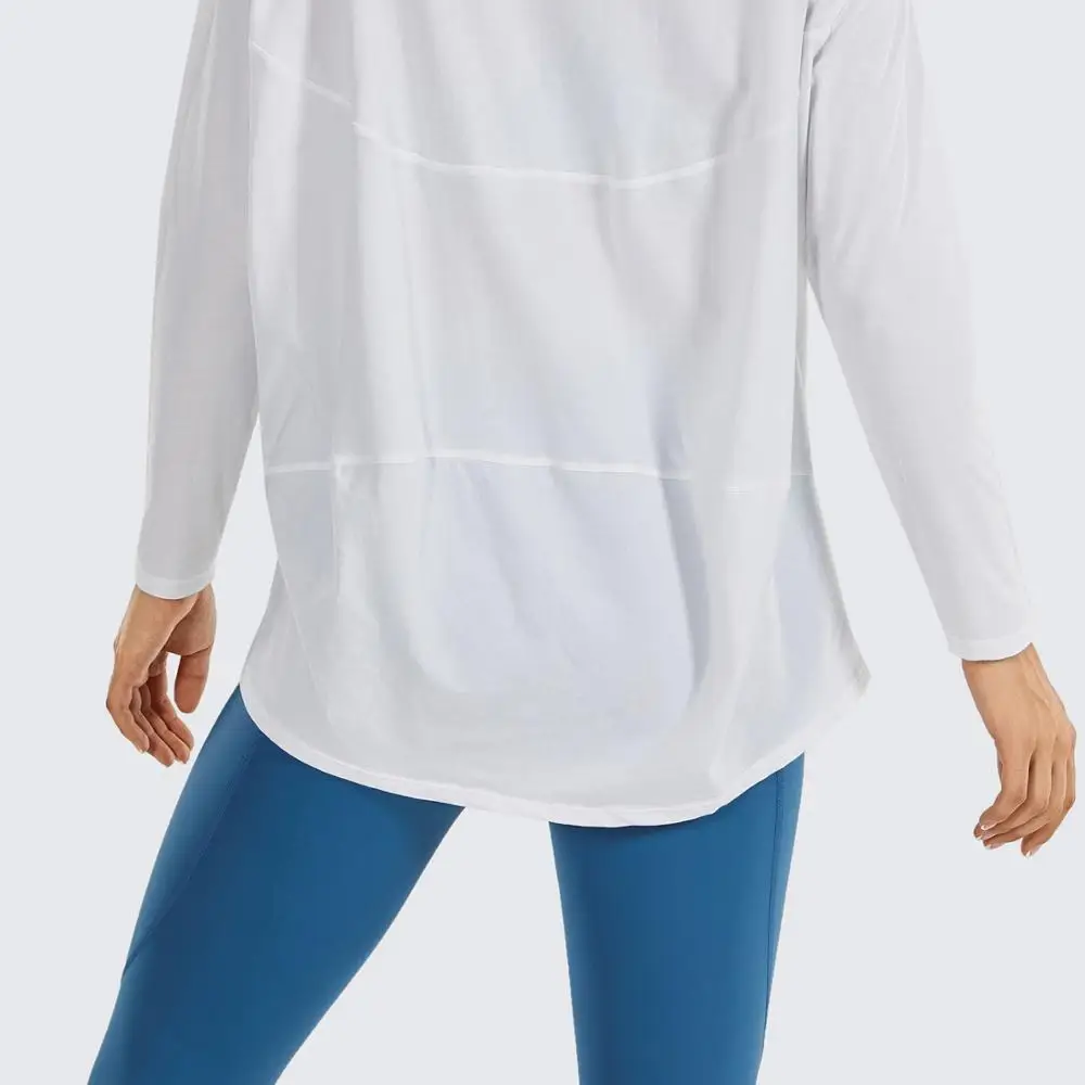 SYROKAN Женская Повседневная хлопковая футболка с длинными рукавами Pima для