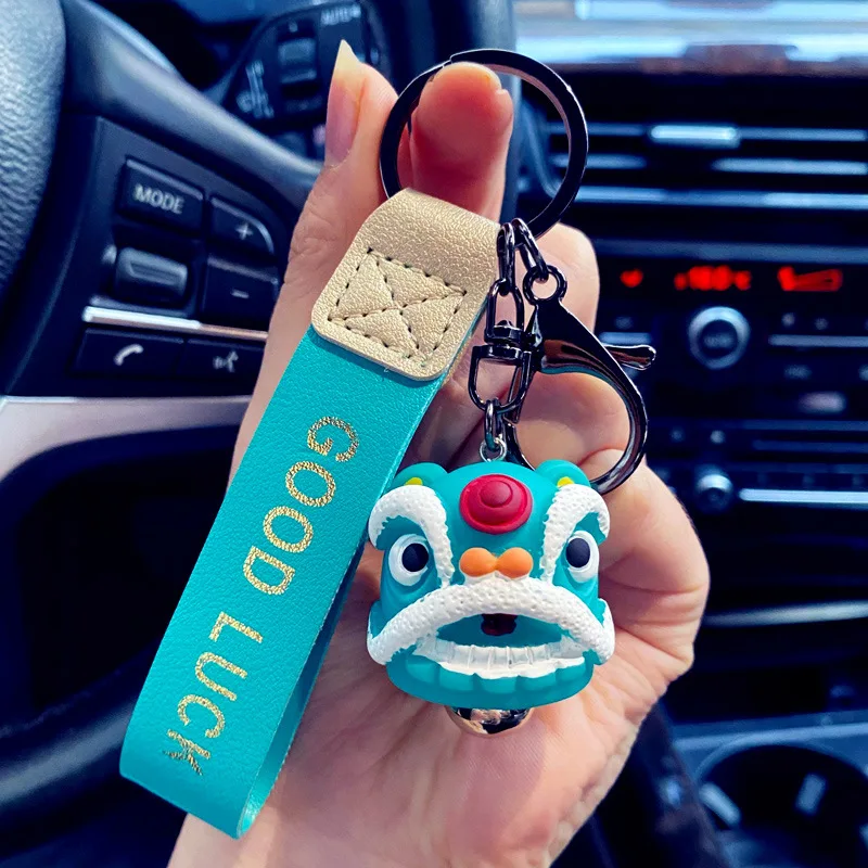 

Creativity Chinese Lion Dance Keychain Cute DIY Couple's Lucky Bag Pendant Key Ring Accessories Birthday Gift High Quality New