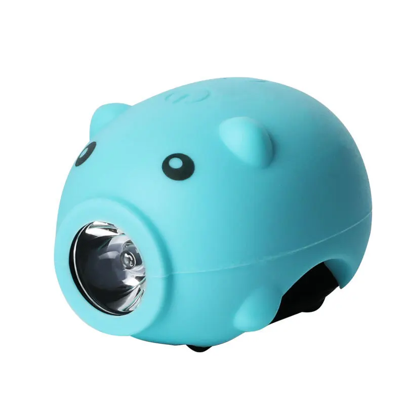

Bicycle Lights USB Rechargeable Child Bike Lights with 5 Molde Horn MTB Bike Front Rear Light Cute Pig Cycling Safety Headlight
