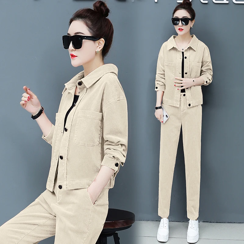 Новинка Женская куртка топ брюки флисовый наряд СВОБОДНЫЙ Модный комплект из