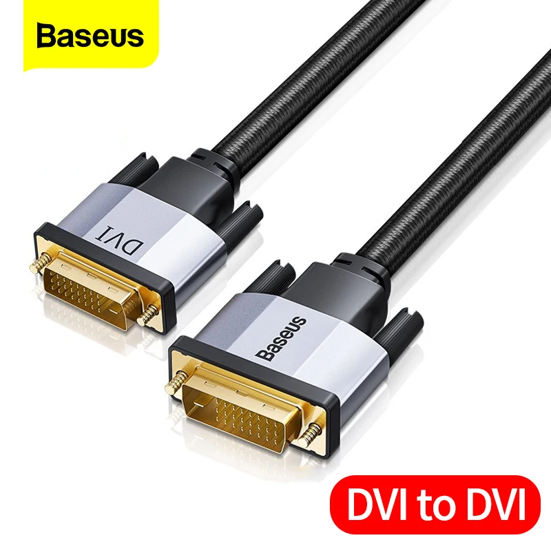 Кабель Baseus DVI с двумя звеньями двойной видеокабель типа D 24 + 1 для проекторов HDTV ПК