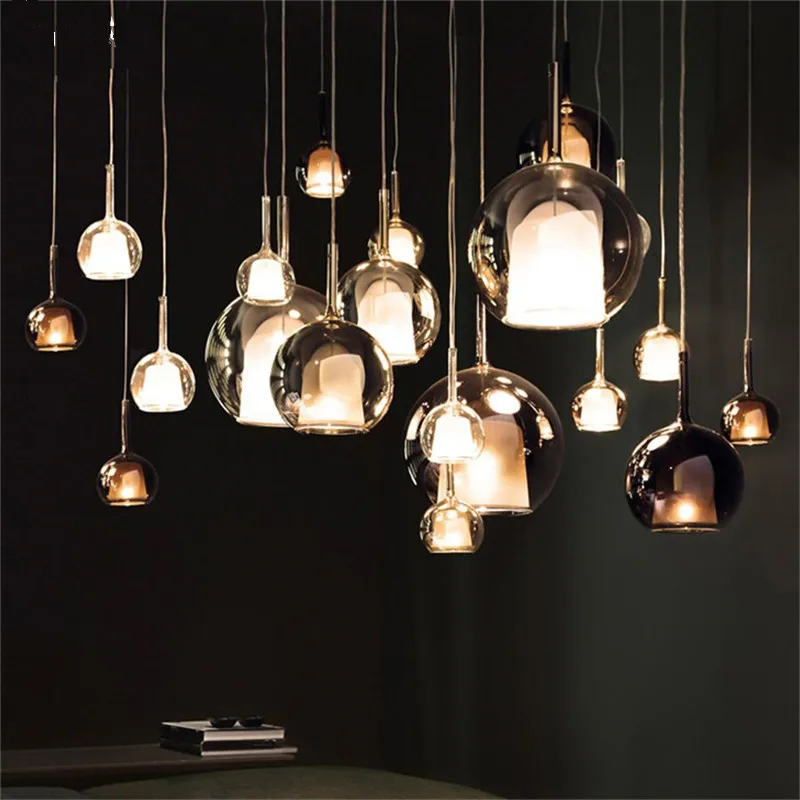 Lámpara colgante nórdica moderna, luces Led de cristal de diseñador, Penta Glo, luz colgante minimalista para Bar y comedor