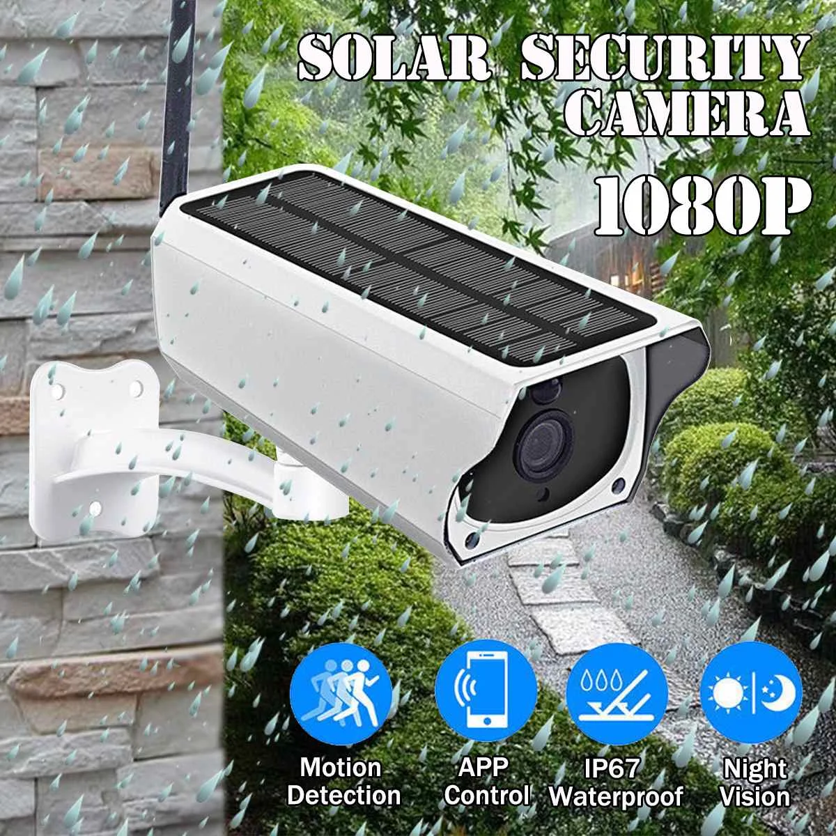 1080P HD Wifi Wireless IP Camera Home Security Surveillance Waterproof Outdoor Solar Camera IR Night Vision Two Way Audio Cam
