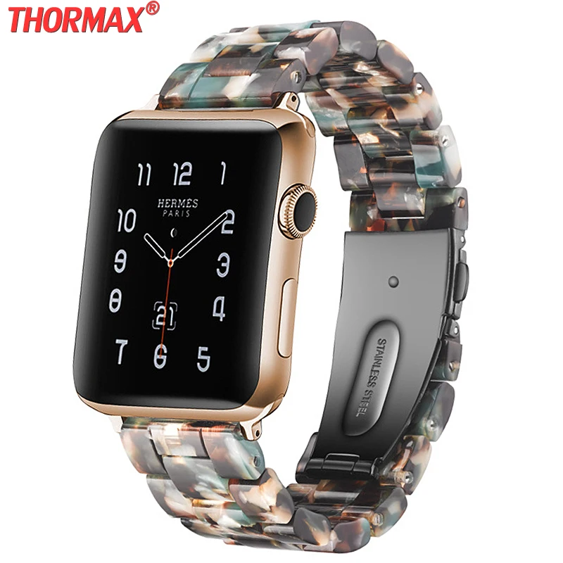 Итальянский ремешок из смолы для iWatch 44 мм/42 мм Apple Watch 5 40 38 браслет на запястье