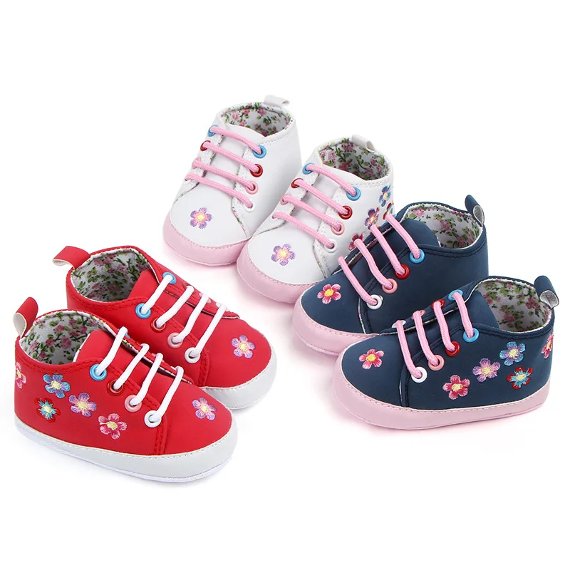 

Baby Toddler Shoes for Girls Fashion Embroidery 0-6-12 Months Prewalker Newborn Casual First Walkers