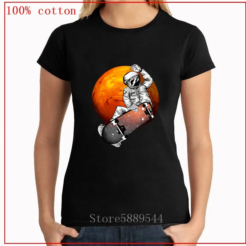 Потрясающая Летняя футболка с изображением Луны скейтборда космонавта захвата