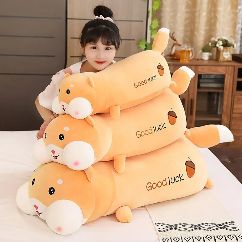 

75cm/100cm Fat Hyaluronic Acid Hamster Plush Long Pillow Soft Stuffed Squirrel Doll Sleeping Pillow Cushion Kids Birthday Gift