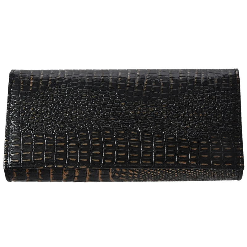 

2 Pcs Women Wallet Female 2016 Coin Purses Holders Patent Leather 3D Embossing Alligator Wallets(Cinnamon & Dark Red)